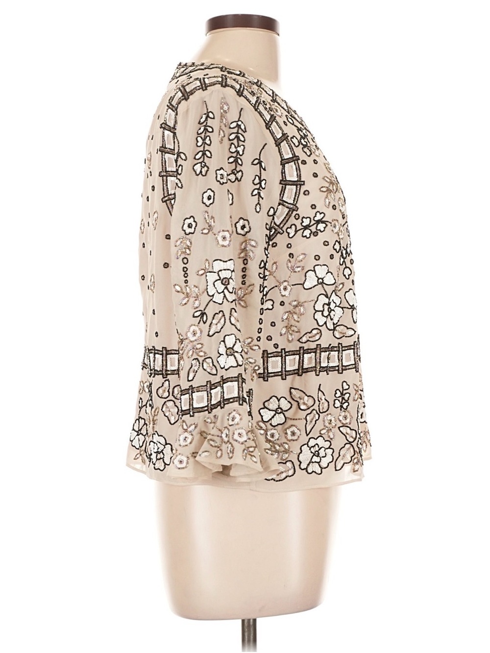 Needle & Thread Beaded Floral Lace-Sleeve Blouse 10 - Picture 3 of 7